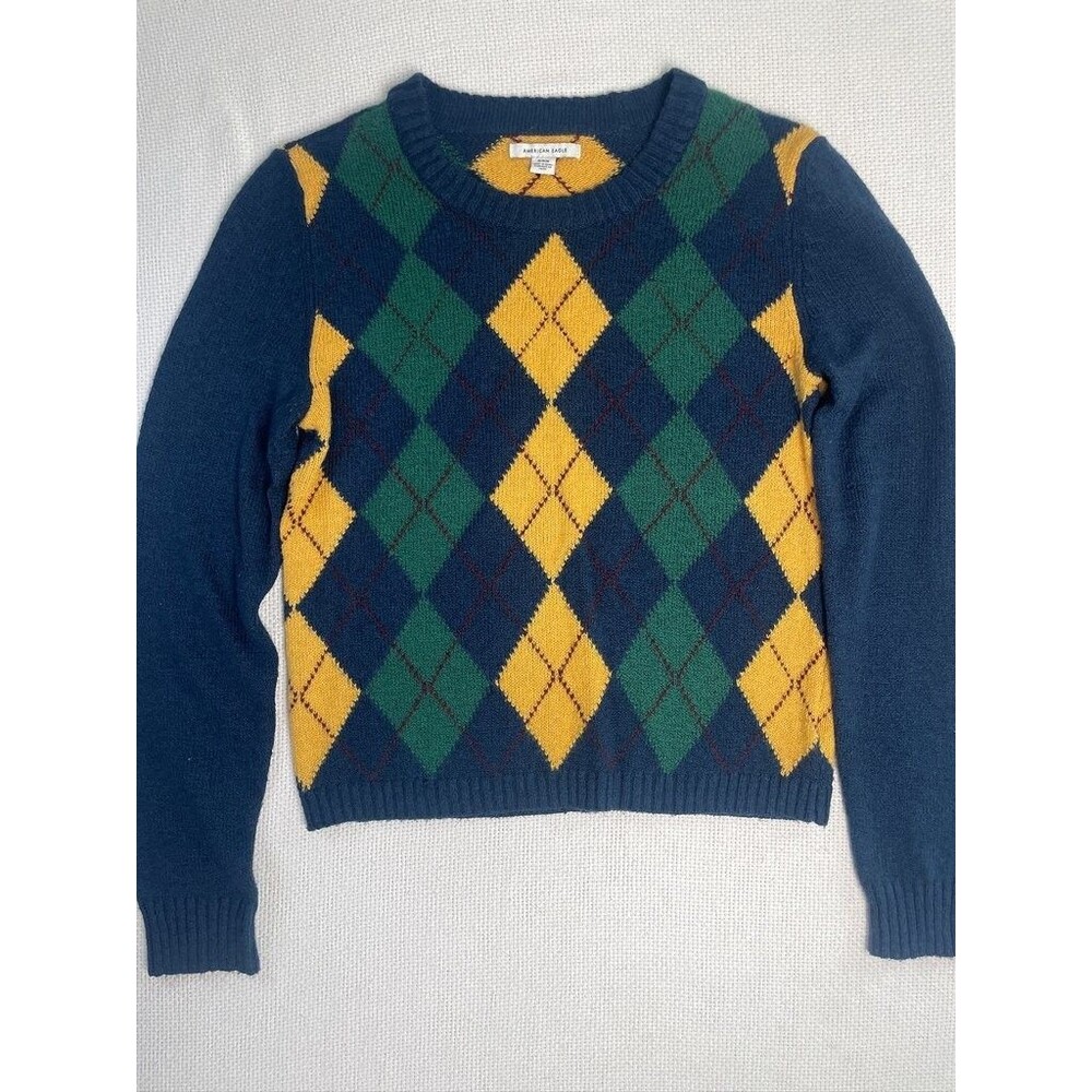 American Eagle Argyle Crewneck Sweater – Women's Medium
